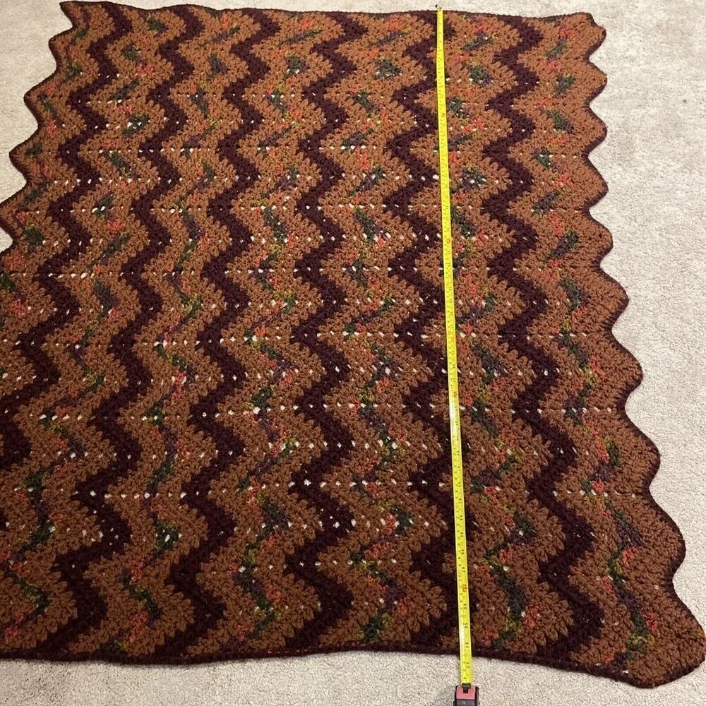 Vintage Handmade Crochet Afghan Throw 51x48